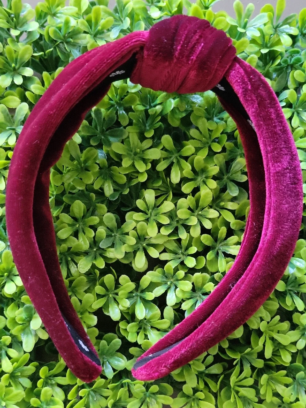 Lele Sadoughi Velvet Twist Knotted Top Headband Velour Maroon Pink Red FabFitFun